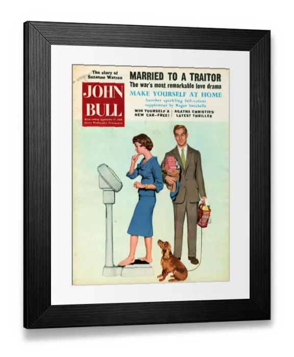 Framed Print : John Bull 1958 1950s UK scales weighing machines magazines Framed Print : John Bull 1958 1950s UK scales weighing machines magazines