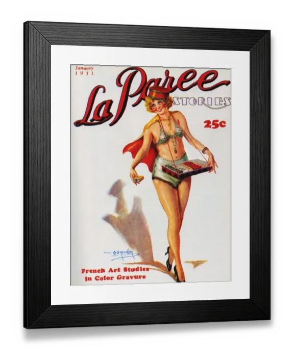 Framed Print : La Paree Stories 1931 1930s USA magazines usherettes glamour