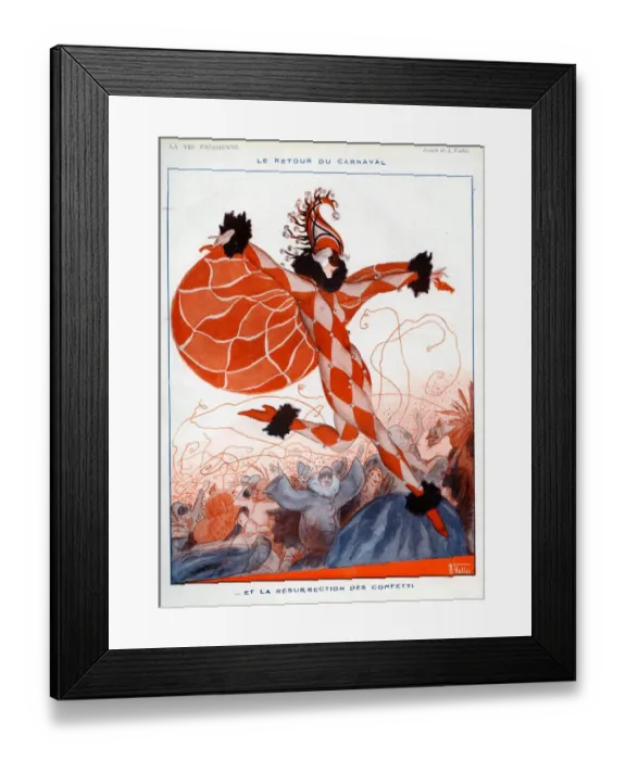 Framed Print : La Vie Parisienne 1922 1920s France A Vallee illustrations clowns harlequins carnivals Framed Print : La Vie Parisienne 1922 1920s France A Vallee illustrations clowns harlequins carnivals