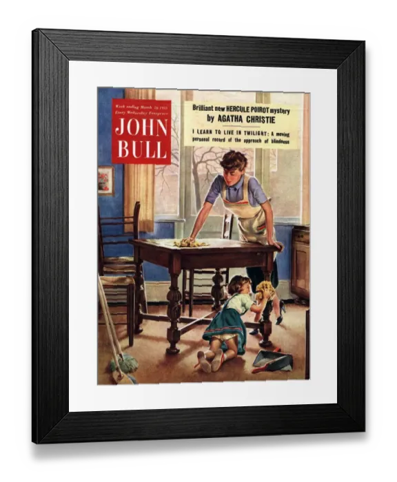 Framed Print : John Bull 1953 1950s UK cleaning housewives housewife dusting polishing mothers Framed Print : John Bull 1953 1950s UK cleaning housewives housewife dusting polishing mothers