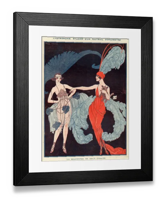 Framed Print : La Vie Parisienne 1918 1910s France G Barbier illustrations feathers showgirls erotica Framed Print : La Vie Parisienne 1918 1910s France G Barbier illustrations feathers showgirls erotica