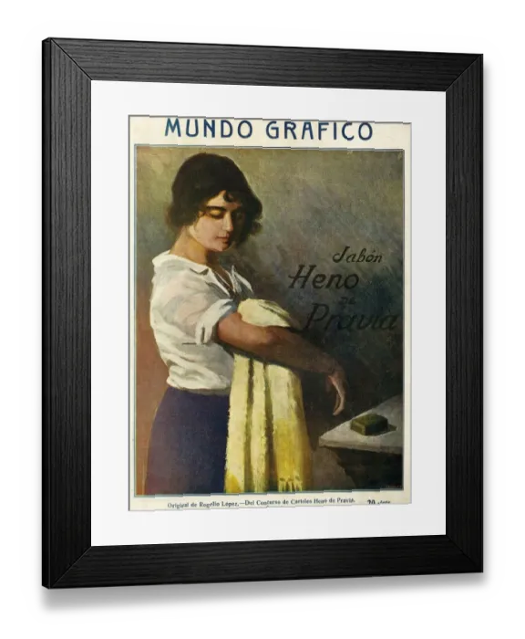 Framed Print : Mundo Grafico 1916 1910s Spain cc magazines washing heno de pravia Framed Print : Mundo Grafico 1916 1910s Spain cc magazines washing heno de pravia