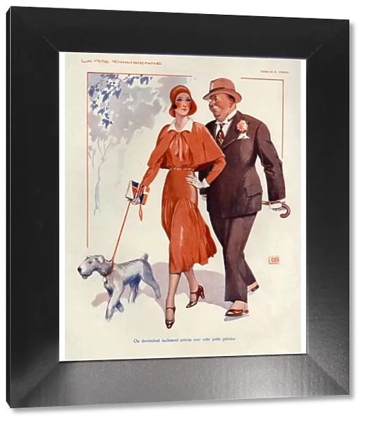 La Vie Parisienne 1930s France cc dogs walking sugar daddy daddies woman women