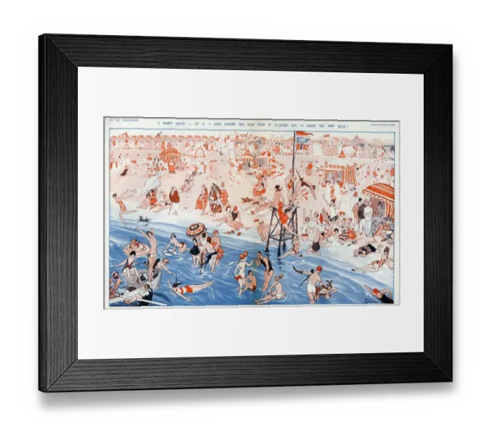 Framed Print : La Vie Parisienne 1925 1920s France Vallee beaches holidays seaside illustrations beach Framed Print : La Vie Parisienne 1925 1920s France Vallee beaches holidays seaside illustrations beach