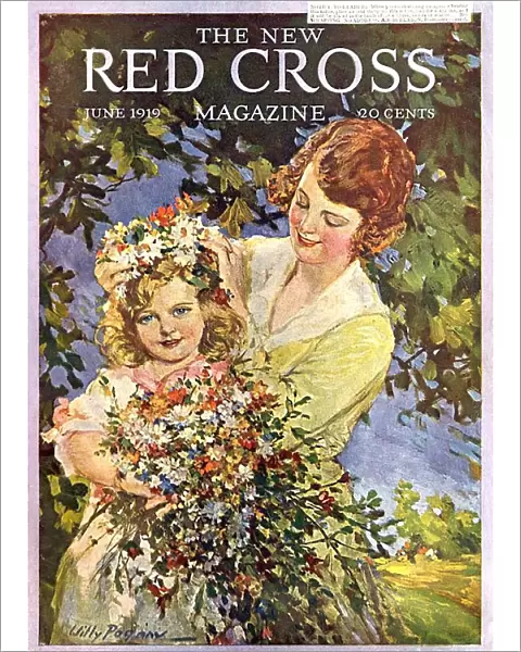 The New Red Cross 1919 1910s USA magazines mothers and daughters flowers maws mums