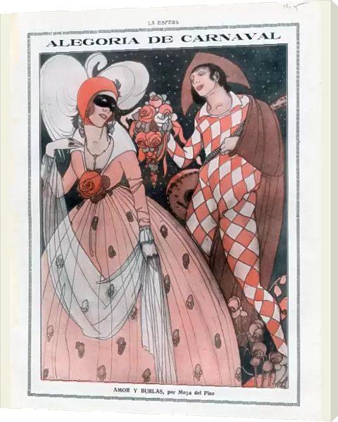 La Esfera 1910 1910s Spain cc carnivals masquerade harlequins