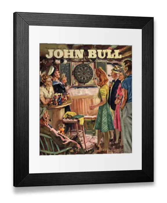 Framed Print : John Bull 1946 1940s UK darts magazines pubs Framed Print : John Bull 1946 1940s UK darts magazines pubs