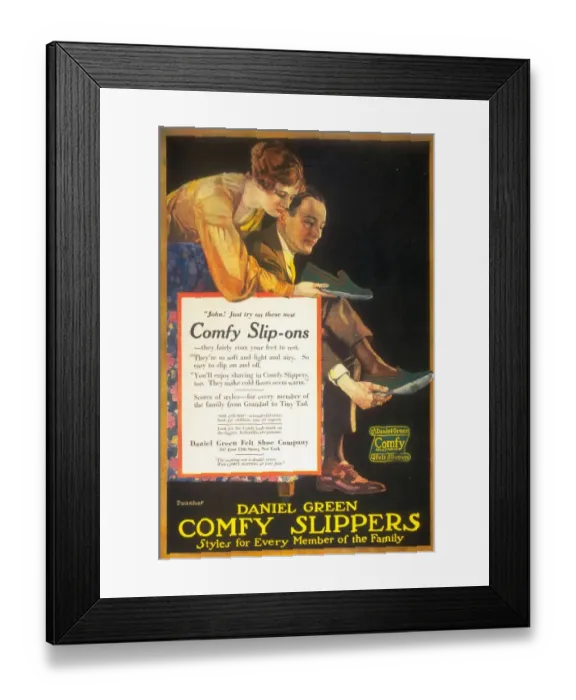 Framed Print : 1920s USA slippers daniel green shoes Framed Print : 1920s USA slippers daniel green shoes