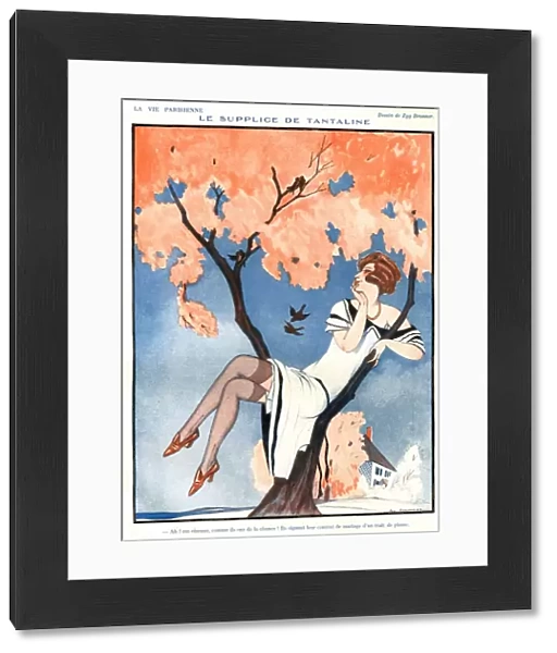 La Vie Parisienne 1920s France Zyg Brunner cc illustrations glamour stockings trees