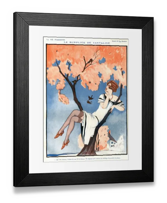 Framed Print : La Vie Parisienne 1920s France Zyg Brunner cc illustrations glamour stockings trees Framed Print : La Vie Parisienne 1920s France Zyg Brunner cc illustrations glamour stockings trees