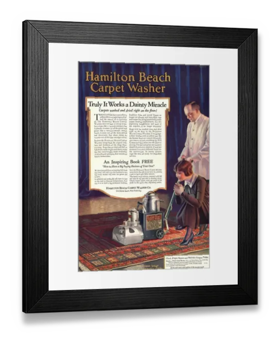Framed Print : 1920 1920s USA vacuum cleaners hoovers hamilton beach appliances Framed Print : 1920 1920s USA vacuum cleaners hoovers hamilton beach appliances
