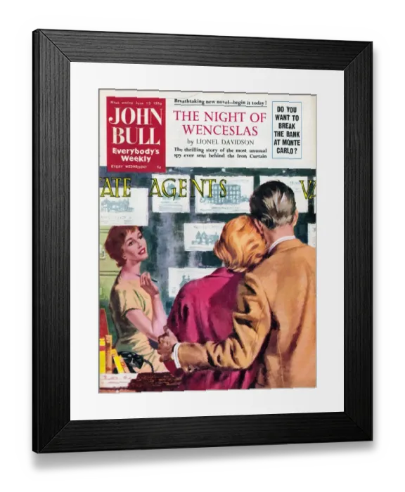 Framed Print : John Bull 1959 1950s UK property estate agents flat hunting buying a home new homes Framed Print : John Bull 1959 1950s UK property estate agents flat hunting buying a home new homes