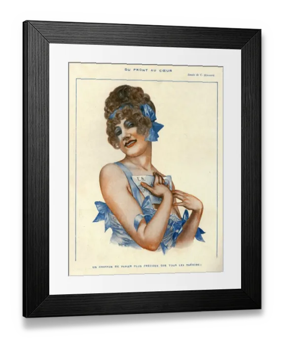 Framed Print : La Vie Parisienne 1916 1910s France Herouard love letters illustrations Framed Print : La Vie Parisienne 1916 1910s France Herouard love letters illustrations