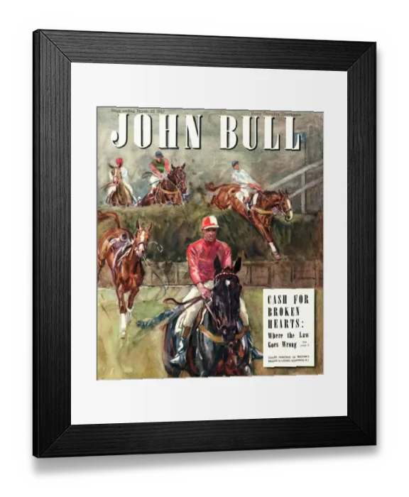 Framed Print : John Bull 1947 1940s UK riding horses horse racing magazines Framed Print : John Bull 1947 1940s UK riding horses horse racing magazines