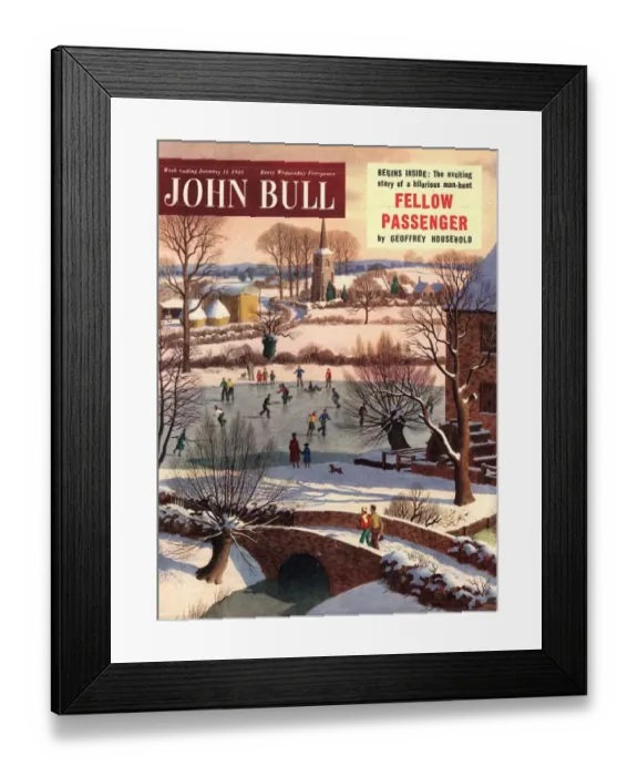 Framed Print : John Bull 1950s UK snow ice skating winter magazines Framed Print : John Bull 1950s UK snow ice skating winter magazines