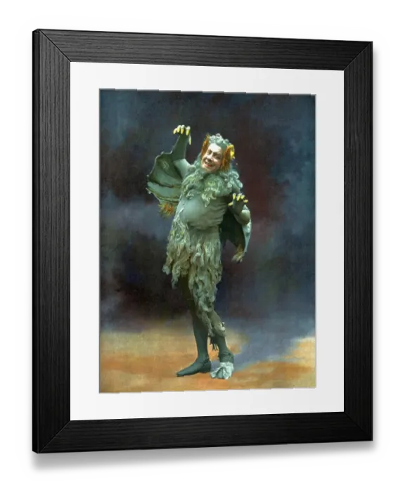 Framed Print : Le Theatre 1900s France humour melodrama dragons fancy dress costumes Framed Print : Le Theatre 1900s France humour melodrama dragons fancy dress costumes