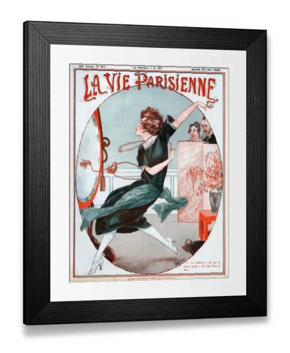 Framed Print : La Vie Parisienne 1922 1920s France C Herouard illustrations magazines mirrors womens Framed Print : La Vie Parisienne 1922 1920s France C Herouard illustrations magazines mirrors womens