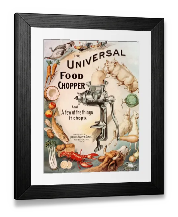 Framed Print : 1899 1890s USA food choppers mincers the universal cooking appliances gadgets Framed Print : 1899 1890s USA food choppers mincers the universal cooking appliances gadgets