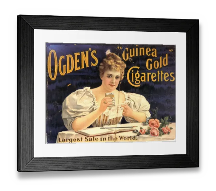 Framed Print : Ogdens 1900s UK cigarettes smoking glamour Framed Print : Ogdens 1900s UK cigarettes smoking glamour