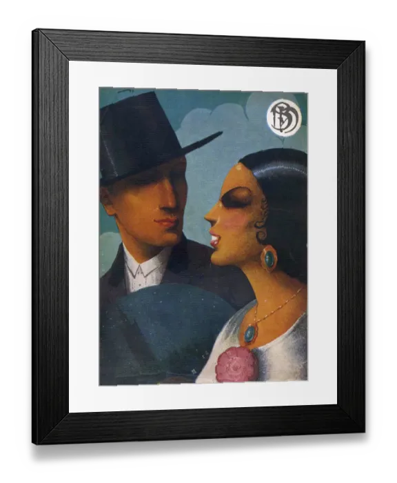 Framed Print : Blanco y Negro 1920s Spain eveningwear cc Framed Print : Blanco y Negro 1920s Spain eveningwear cc