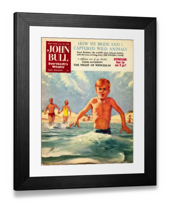 Framed Print : John Bull 1950s UK holidays swimming beaches seaside sea taking the plunge magazines Framed Print : John Bull 1950s UK holidays swimming beaches seaside sea taking the plunge magazines