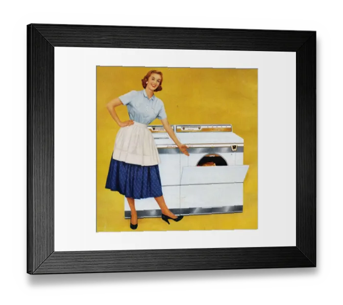 Framed Print : Washing Machines 1950s USA Housewives homemakers women woman cheesy Framed Print : Washing Machines 1950s USA Housewives homemakers women woman cheesy