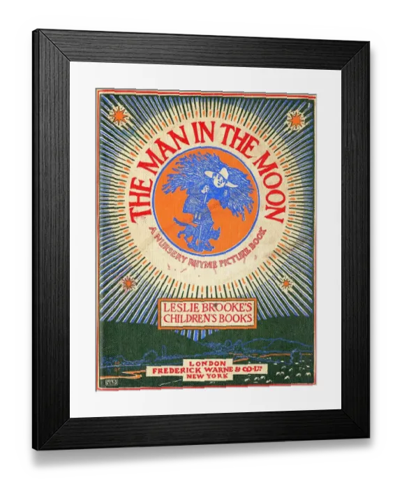 Framed Print : The Man In The Moon 1920s UK mcitnt illustrations childrens nursery rhymes childrens