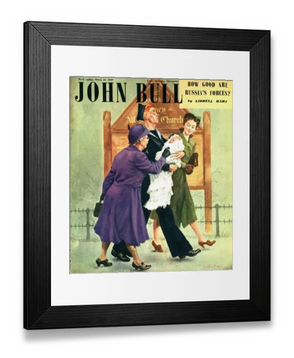 Framed Print : John Bull 1949 1940s UK babies sailors soldiers christenings nautical magazines baby Framed Print : John Bull 1949 1940s UK babies sailors soldiers christenings nautical magazines baby