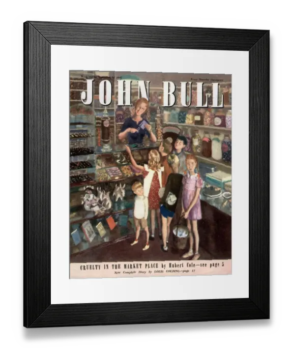 Framed Print : John Bull 1947 1940s UK sweet shops penny sweets magazines Framed Print : John Bull 1947 1940s UK sweet shops penny sweets magazines