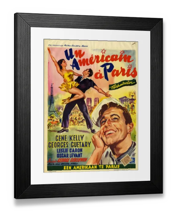 Framed Print : An American In Paris 1951 1950s France Gene Kelly, Georges Cuetary musicals MGM Metro