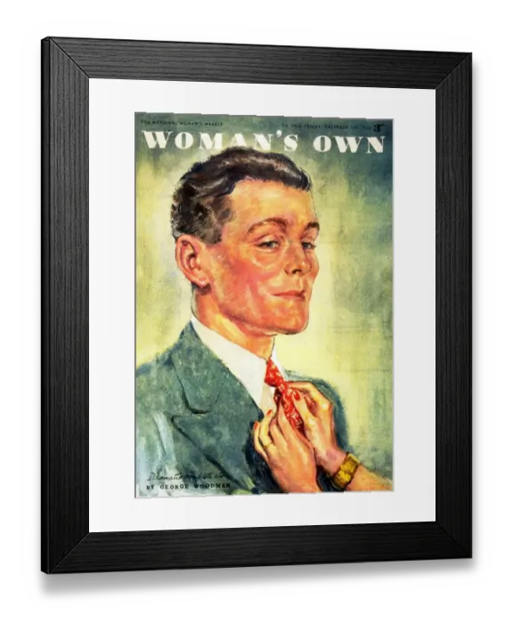 Framed Print : Womans Own 1940s UK demob ties mens magazines