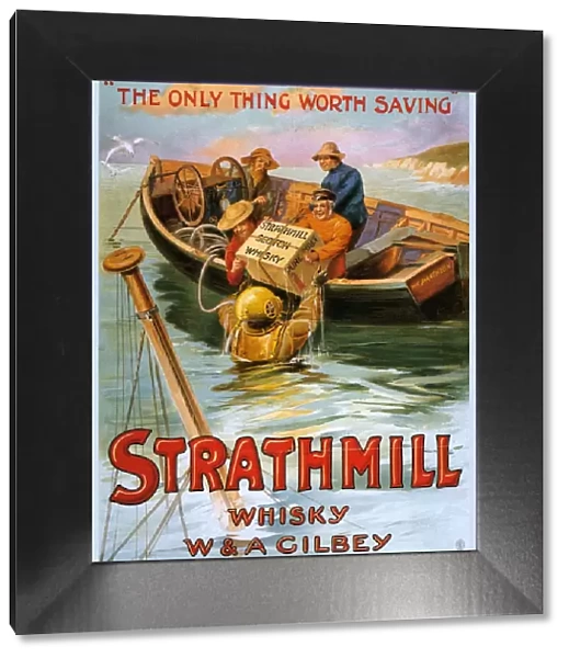 Strathmill 1900s UK whisky alcohol whiskey advert Scotch Scottish boats