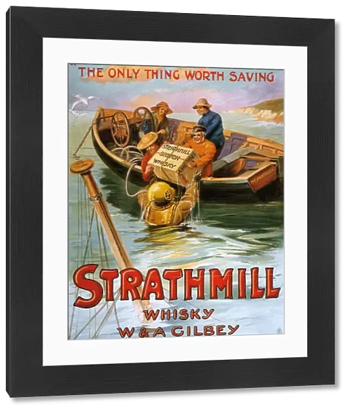 Strathmill 1900s UK whisky alcohol whiskey advert Scotch Scottish boats