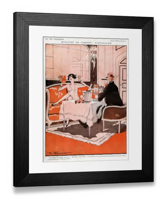 Framed Print : La Vie Parisienne 1924 1920s France H Fournier illustrations erotica sugar daddies