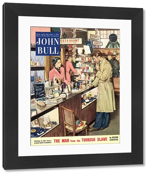 John Bull 1953 1950s UK shopping cosmetic counter make-up makeup womens magazines