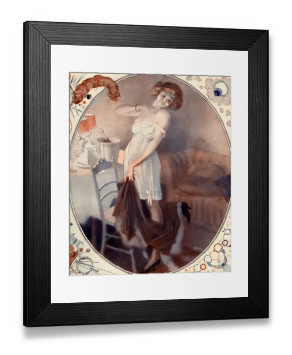Framed Print : La Vie Parisienne 1922 1920s France Leo Fontan illustrations erotica dressing undressing