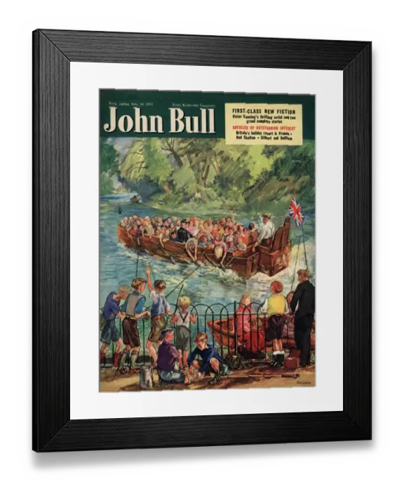 Framed Print : John Bull 1950s UK fishing boats magazines