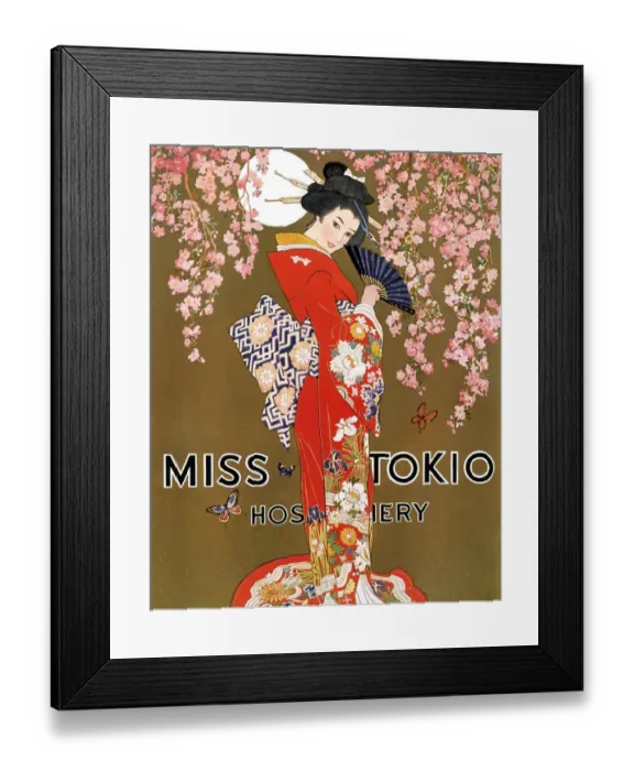 Framed Print : Miss Tokio 1927 1920s USA womens hosiery oriental japanese stockings nylons Framed Print : Miss Tokio 1927 1920s USA womens hosiery oriental japanese stockings nylons