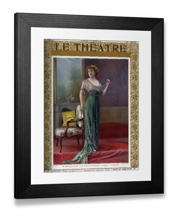 Framed Print : Le Theatre 1912 1910s France magazines dresses womens portraits