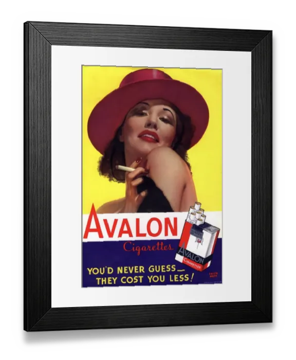 Framed Print : Avalon 1930s USA glamour cigarettes smoking Framed Print : Avalon 1930s USA glamour cigarettes smoking
