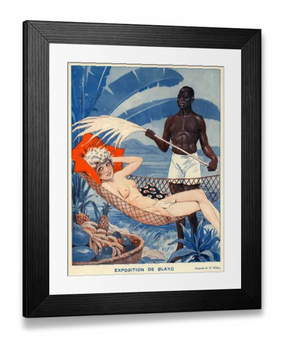 Framed Print : Le Sourire 1931 1930s France naked nudes nudity erotica slaves slavery illustrations