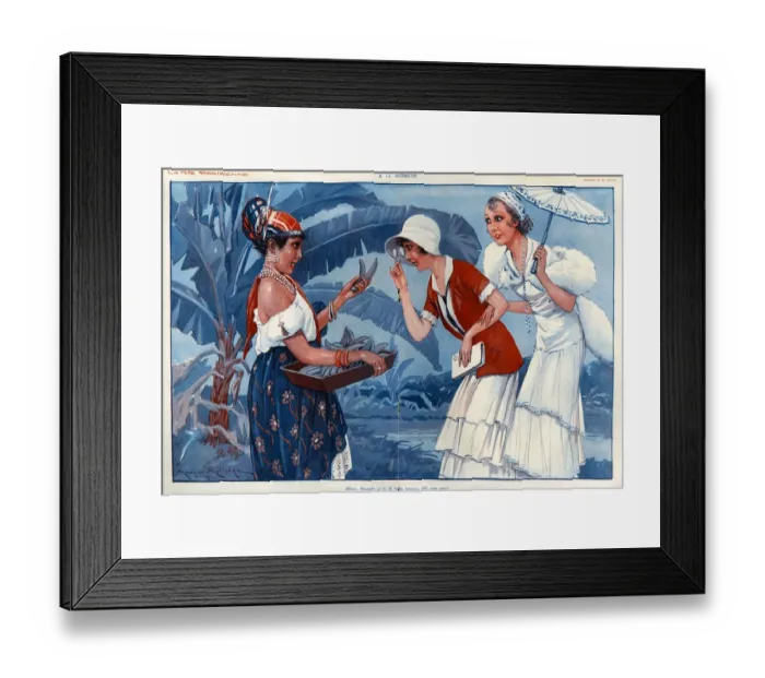 Framed Print : La Vie Parisienne 1920s France Maurice Milliere holidays bananas natives locals Framed Print : La Vie Parisienne 1920s France Maurice Milliere holidays bananas natives locals