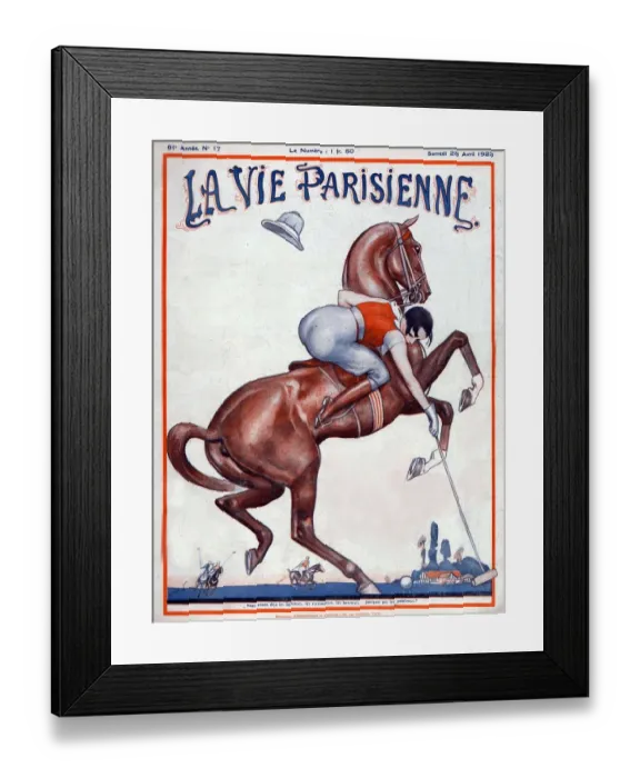 Framed Print : La Vie Parisienne 1923 1920s France Valdes illustrations magazines horses Polo Framed Print : La Vie Parisienne 1923 1920s France Valdes illustrations magazines horses Polo