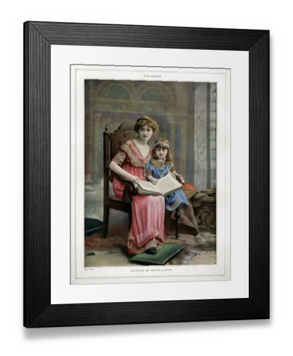 Framed Print : Les Modes 1911 1910s France cc books mothers and daughters reading Framed Print : Les Modes 1911 1910s France cc books mothers and daughters reading