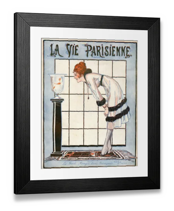 Framed Print : La Vie Parisienne 1918 1910s France Rene Vincent illustrations magazines goldfish Framed Print : La Vie Parisienne 1918 1910s France Rene Vincent illustrations magazines goldfish