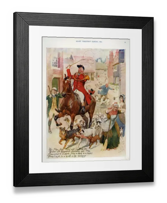 Framed Print : Pears 1910 1910s UK cc pears horses hunting disasters fox -hunting cruel sports Framed Print : Pears 1910 1910s UK cc pears horses hunting disasters fox -hunting cruel sports