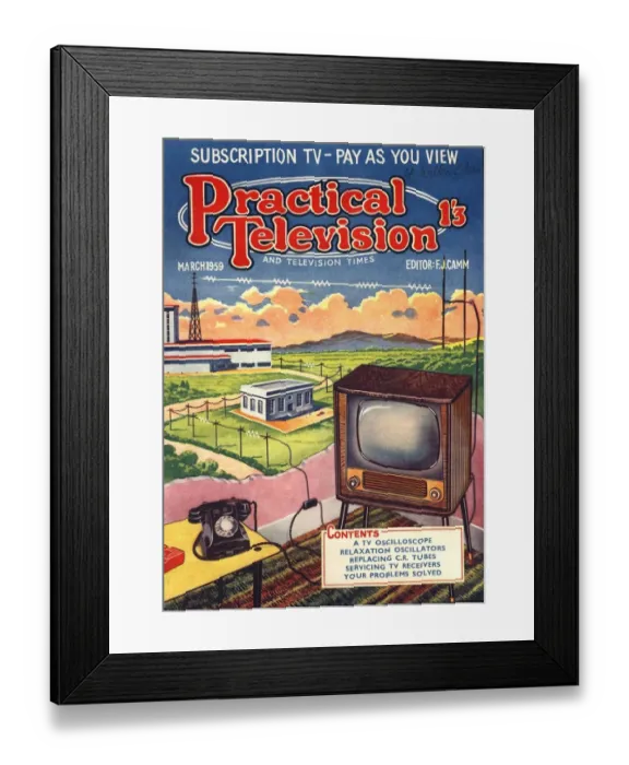 Framed Print : Practical Television 1950s UK visions of the future televisions pay per view diy