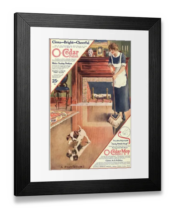 Framed Print : O-Cedar 1910s USA polish dusting products Framed Print : O-Cedar 1910s USA polish dusting products