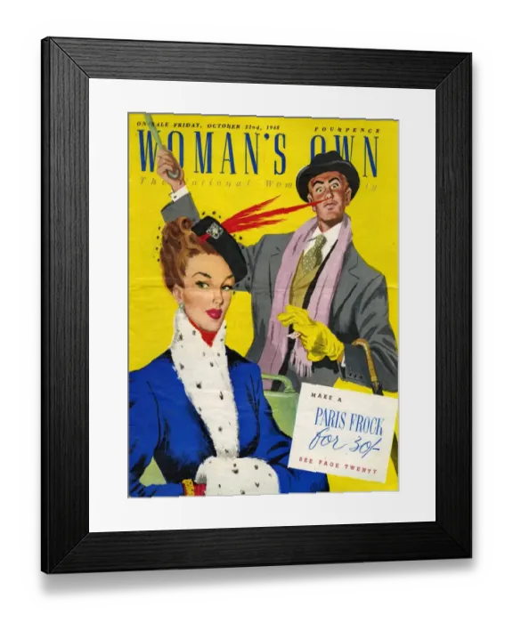 Framed Print : Womans Own 1948 1940s UK womens hats magazines womans Framed Print : Womans Own 1948 1940s UK womens hats magazines womans