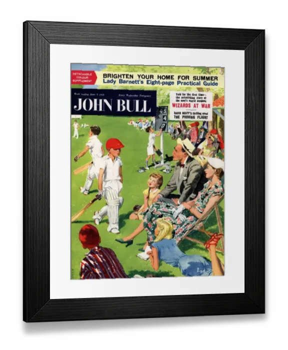 Framed Print : John Bull 1950s UK cricket children magazines Framed Print : John Bull 1950s UK cricket children magazines